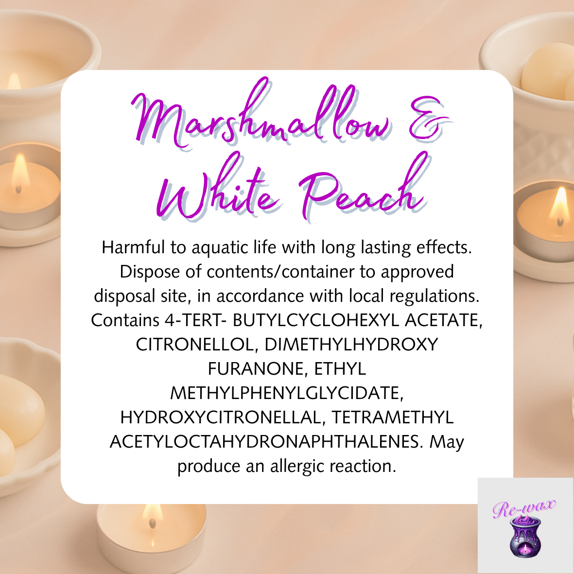 Marshmallow & White Peach Snapbar