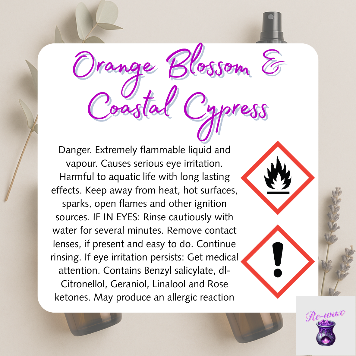 Orange Blossom & Coastal Cypress Room Spray