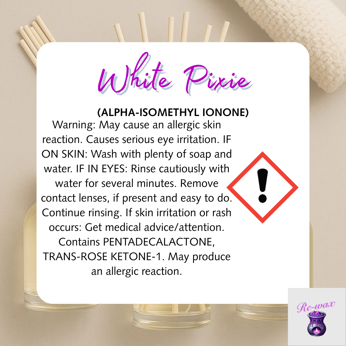 White Pixie Reed Diffuser