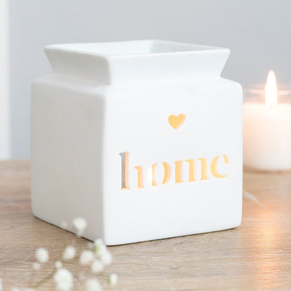 White Home Cut Out Wax Warmer/Oil Burner
