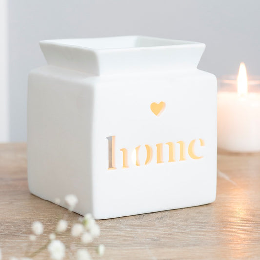 White Home Cut Out Wax Warmer/Oil Burner